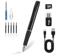 Anoredo Mini stylo caméra cachée avec carte mémoire de 64 Go, caméra HD 1080p pour nounou, stylo de sécurité rechargeable par USB pour intérieur et extérieur