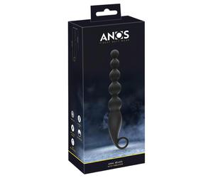 ANOS - Boules anales vibrantes - perles - silicone noir