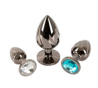ANOS Metal Plugs Anals Set Noir/Argent 0,4-4,1 cm