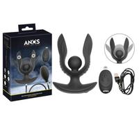 ANOS Plug anal gonflable RC avec vibration et télécommande, 10 moteurs, portée de 15 m, pompe à balle avec régulateur de pression, rechargeable par USB, silicone souple, base ergonomique