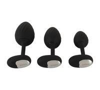 ANOS - plug anal vibrant - set de 3 - silicone noir