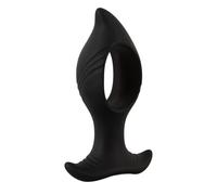 Anos RC Butt Plug with a Hole Vibrateur Black/Silver 12,0 cm