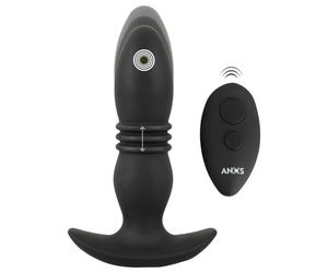 ANOS - stimulateur anal vibrant télécommandé sans fil - silicone noir