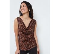 Another Sunday Another Sunday Brown Satin Sleeveless Cowl Cami Top