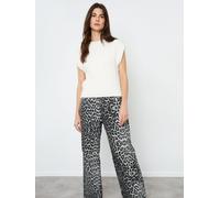 Another Sunday Another Sunday Grey Wide Leg Leopard Print Denim 100% Cotton Jeans