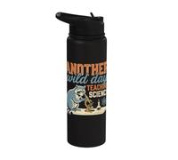 Another Wild Day Teaching Science Raccoon Teacher Stainless Steel Insulated Water Bottle