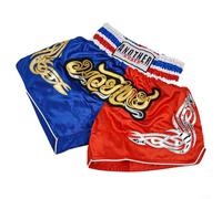 Anotherboxer Short de Muay Thai unisexe respirant et pratique pour l'entraînement MMA (XL Bleu + Rouge)