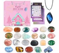 ANOTION Cadeaux de remise de diplôme pour elle, cadeaux de beauté, pierres de guérison 24 pierres précieuses naturelles, kit de guérison pour adolescentes, cadeau de vacances unique pour femme
