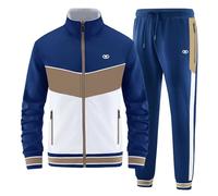 ANOTWENER Survêtement décontracté 2 pièces pour homme, avec pantalon et veste à manches longues et fermeture éclair intégrale, Small