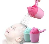 Anoudon 2 pièces mignon ours bébé salle de bain douche shampooing rinçage tasse cheveux cuillère à laver avec poignée bébé ours shampooing tasse shampooing, tasse de shampooing, douche bébé poêle