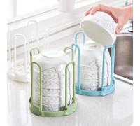 Anoudon Lot de 3 racks ronds pliables pour tasse - Support de drainage - Organisateur de vaisselle - En plastique - Plaque de cuisine - Grille de drainage - Colanders - Cadre de rangement
