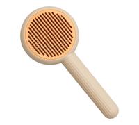 Anphly Peigne de massage pour animaux de compagnie, peigne à ouverture de nœuds, peigne autonettoyant, peigne universel pour chat et chien, épilation en un clic, jaune clair - style kaki, 1 pièce, 1