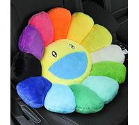 ANPIOX Oreiller en peluche en forme de fleur de tournesol, mignon arc-en-ciel, coussin de siège à fleurs super doux pour chaise, canapé, lit, décoration d'intérieur, jaune, 40 cm