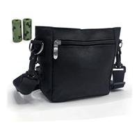 ANPNELEC Pochette Friandise Chien avec Distributeur de Sacs, Noir | Fermeture par Boucle magnétique et Attache à la Taille