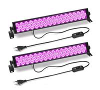 Anpro 2pcs 72W Lumière Noire avec Bandes Fluorescentes, Lumière Noire UV Réglable à 360° avec Angle de Faisceau de 120°, Cordon d'alimentation de 1,2 m, Longueur d'onde 385-400 nm