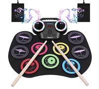 Anpro Batterie électronique avec Peau de Tambour de Couleur,Ensemble de Pratique de Batterie kit de Batterie électrique Portable,Convient aux Enfants, Adolescents, Adultes et débutants