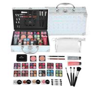 Anpro Pro Teen Ensemble de pinceaux de maquillage tout-en-un pour rouge à lèvres, fard à paupières, fard à joues, paillettes argentées