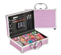 Anpro Trousse de maquillage tout-en-un avec kit de maquillage Pro Teen - Kit complet de démarrage avec pinceaux de maquillage, rouges à lèvres, palette de fards à paupières, blush, gel violet pailleté