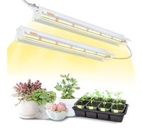 ANPSSSEN Lampes pour plantes T5 pour plantes d'intérieur, 42cm pack de 2 (10W x2) lampes LED plein-spectre pour plantes avec réflecteurs pour semis, lampes de croissance pour étagères/rayonnages