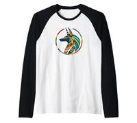 Anpu Anubis coloré - Chien égyptien Dieu des Morts Anubis Manche Raglan