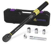 ANPUDS Clé Dynamométrique 1/2", 20-220Nm Clé Dynamométrique pour Voiture & Camion, Précision ±3%, 6 Pièces Kit D'entretien avec 125mm Barre d'extension, 17/19/21mm Douilles, 1/2"-3/8" Adaptateur