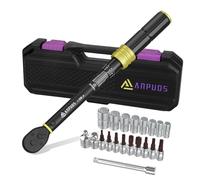 ANPUDS ynamométrique 1/4 e Torsion 1-25Nm, 21 Pièces jeu de Clés Dynamométriques avec 125mm Extension, Adaptateur, Douilles, Hex und Torx, pour Vélos Route Montagne y Moto