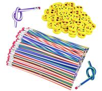 ANPUNAT Kit de 120 pièces pour pochettes surprises enfants | Crayons flexibles et pliables / Gommes mignonnes / Jouets magiques / Récompenses scolaires / Cadeaux d'invités