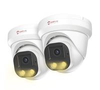 Anpviz Lot de 2 caméras IP PoE UltraHD 4 MP, caméra de sécurité IP extérieure et intérieure filaire, vision nocturne de 30 m, détection de mouvement de véhicule humain AI, microphone intégré, NDAA