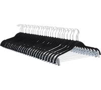 ANQI Cintres Antiglisse pour Jupes et Pantalons avec Pinces, Noir/Argent, Lot de 24