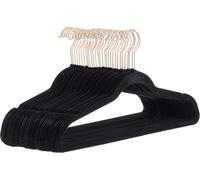 ANQI Cintres en Velours Antidérapants pour Costumes, Noir/Or Rose - Lot de 30