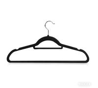 ANQI Lot de 20 cintres en velours antidérapants avec barre pour cravate - Noir