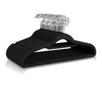 ANQI Lot de 50 cintres en velours antidérapants avec barre pour cravate - Noir