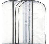 ANQI Sacs de rangement pour vêtements en PEVA avec fermeture éclair, lot de 3, blanc, 109 cm