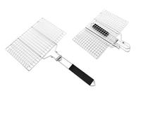 ANQKYO Filet de Barbecue Pliable en Acier Inoxydable 304, Outil de démontage Portable for Barbecue, Filet à Poisson grillé pour Camping(S)