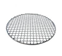ANQKYO Filet de Barbecue Rond en Acier Inoxydable de 15 à 38 cm, Grille de Cuisson for Barbecue, Tapis de Cuisson, Camping, Pique-Nique, Accessoire de Cuisine pour Camping(28cm)