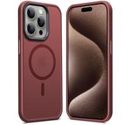 Anqrp Coque conçue pour iPhone 15 Pro, [Compatible avec Magsafe] Coque de téléphone en Silicone Super Souple Antichoc pour iPhone 15 Pro 6,1", Rouge vin