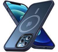 Anqrp Coque magnétique conçue pour iPhone 12/iPhone 12 Pro, [Prend en Charge Magsafe] Coque de téléphone Fine en Silicone Super Douce Compatible avec iPhone 12/iPhone 12 Pro 6,1", Bleu