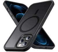Anqrp Coque magnétique conçue pour iPhone 12/iPhone 12 Pro, [Support Magsafe] Coque de téléphone Mince en Silicone Super Doux Compatible avec iPhone 12/iPhone 12 Pro 6,1", Noir