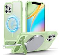 Anqrp Coque magnétique pour iPhone 12/12 Pro, support invisible innovant, compatible avec Mag-Safe, anti-chute, anti-choc, translucide, mate de 6,1 po, vert thé