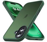 Anqrp Coque pour iPhone 17 avec Boutons en Alliage d'aluminium, Coque de Protection Transparente Mate en Silicone Souple Mince Anti-Rayures pour iPhone 17,Vert