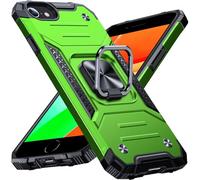 Anqrp Coque pour iPhone SE 2022 avec Anneau Rotatif en métal [Protection de qualité Militaire] Support magnétique de Voiture résistant aux Chocs pour iPhone 6/7/8/SE, Vert Gazon