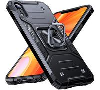 Anqrp Coque pour iPhone XR, coque de protection de qualité militaire avec anneau en métal amélioré [support magnétique] Compatible avec iPhone XR, noir