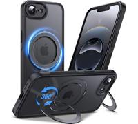 Anqrp Coque tout-en-un avec support à 360° pour iPhone 17e et iPhone 16e avec anneau de support magnétique rotatif, compatible avec MagSafe, coque antichoc de qualité MIL pour iPhone 17e/16e, violet