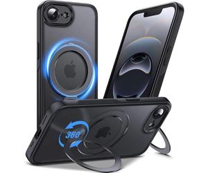 Anqrp Coque tout-en-un avec support à 360° pour iPhone 17e et iPhone 16e avec anneau de support magnétique rotatif, compatible avec MagSafe, coque antichoc de qualité MIL pour iPhone 17e/16e, violet