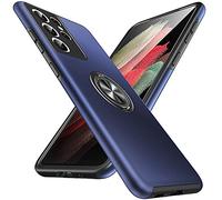Anqrp Hidden Séries Galaxy S21 Ultra 5G Coque, Militaire Antichoc Pivoter la béquille Magnétique Intégrée Protection Multicouche Robuste Coque pour Samsung Galaxy S21 Ultra, Bleu