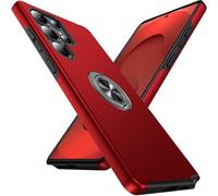 Anqrp Hidden Séries Galaxy S25 Ultra Coque, Militaire Antichoc Pivoter la béquille Magnétique Intégrée Protection Multicouche Robuste Coque pour Samsung Galaxy S25 Ultra, Rouge