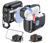 Anqrp MagArmor Étui à ouverture automatique pour AirPods Pro 2e/1ère génération avec aimants intégrés, ouverture automatique en une pression, compatible avec le chargement Mag-Safe, protection