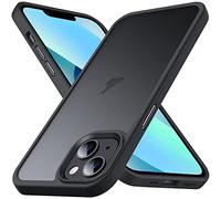 Anqrp Matt Zero Series Coque, Boutons en Aluminium, Coque Silicone Souple Mate Translucide, Compatible Recharge sans Fil, Protection Complète, iPhone 13 Mini, Noir