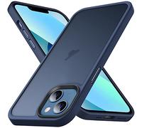Anqrp Matt Zero Series Coque, Boutons en Aluminium, Coque Silicone Souple Mate Translucide, Compatible Recharge sans Fil, Protection Complète, iPhone 13 Mini, Bleu Foncé