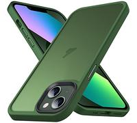 Anqrp Matt Zero Series Coque, Boutons en Aluminium, Coque Silicone Souple Mate Translucide, Compatible Recharge sans Fil, Protection Complète, iPhone 13 Mini, Vert Foncé